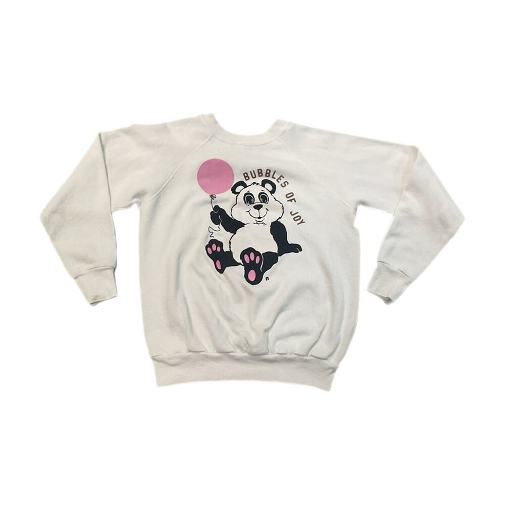 Vintage 90s "Bubbles of Joy" Panda Sweater